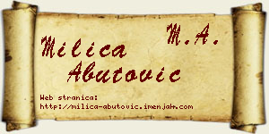 Milica Abutović vizit kartica